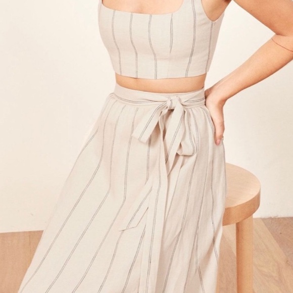 Reformation Linen Molto Two Piece Size XS NWT Positano - Picture 2 of 13